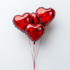 group of red heart-shaped balloons
