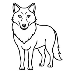 Minimalist Wolf Line Art Vector Design