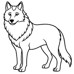 Minimalist Wolf Line Art Vector Design