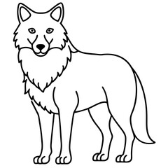 Minimalist Wolf Line Art Vector Design