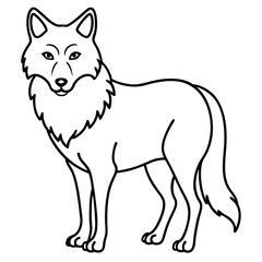Minimalist Wolf Line Art Vector Design