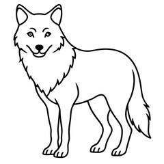 Minimalist Wolf Line Art Vector Design