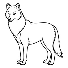 Minimalist Wolf Line Art Vector Design