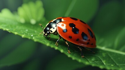 Fototapeta premium Ladybug on a Leaf