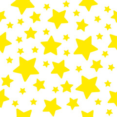 Obraz premium Seamless pattern with yellow stars isolated on a white background. Vector illustration. Wallpaper.