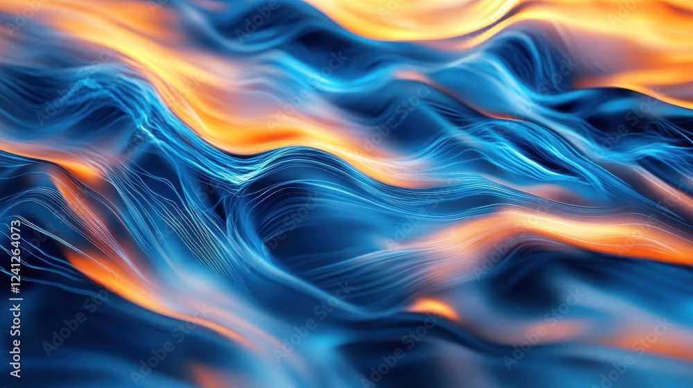 Poster high-tech background depicting a flowing data stream