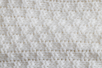 white textured knitted fabric background