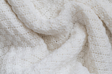 white textured knitted fabric background