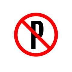 No parking sign vector icon design