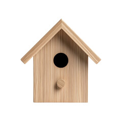 Wooden Birdhouse with Roof and Round Entrance for Garden Decor