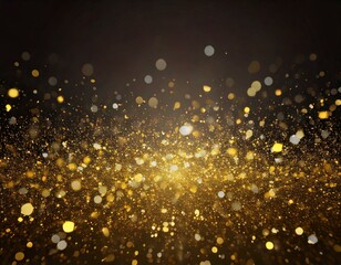 弾け散る金色の光の欠片が金箔のようにキラキラ輝く美しい背景素材イメージ