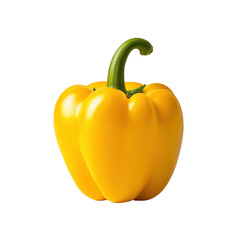Fresh and Vibrant Yellow Bell Pepper on White Background