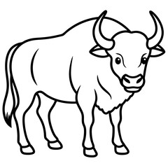 One-Line Buffalo Vector Illustration