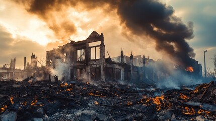 Abandoned Cityscape in a Post-Apocalyptic Setting