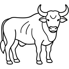 One-Line Buffalo Vector Illustration