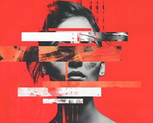Illustration of Anti-Design: This trend intentionally breaks traditional design rules with mixed fonts, altered spacing, and sideways composition.