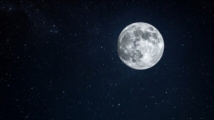 beautiful moon and stars in the dark sky