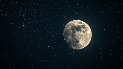 Fototapeta premium beautiful moon and stars in the dark sky