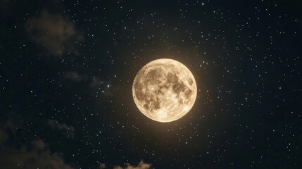 Fototapeta premium beautiful moon and stars in the dark sky