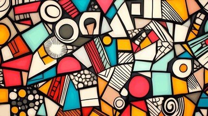 Obraz premium Colorful abstract geometric pattern background.