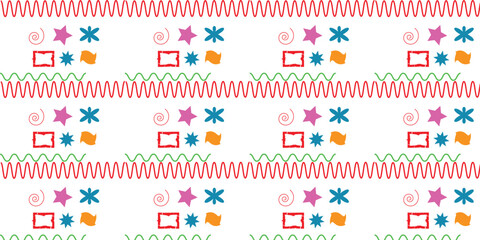 Nine Unique Patterned Borders with Stars and Swirls