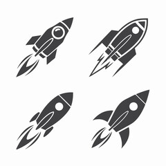 Clean and Modern Rocket Icon Bundle for Tech and Space.