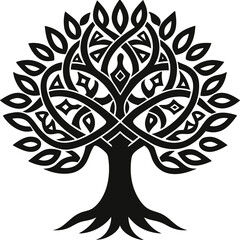 black and white vector tree