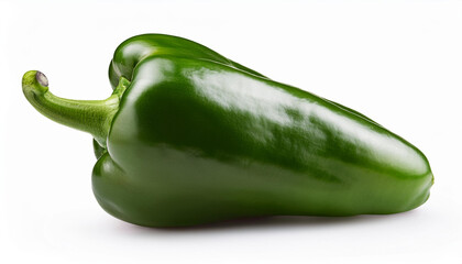 green sweet pepper bell isolated on white historical past