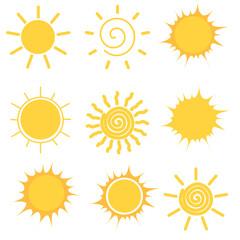 set of sun icons