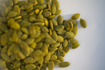 Closeup of pumpkin seeds