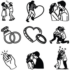 Love bundle icon line art and illustrator eps