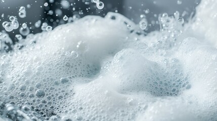 In a bright and sunny spring afternoon, bubbling water generates a vibrant foam that dances playfully in the modern kitchen sink