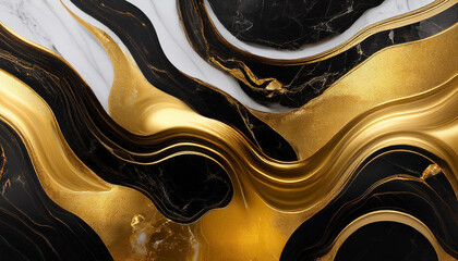 summary golden and black liquid history and marble layout