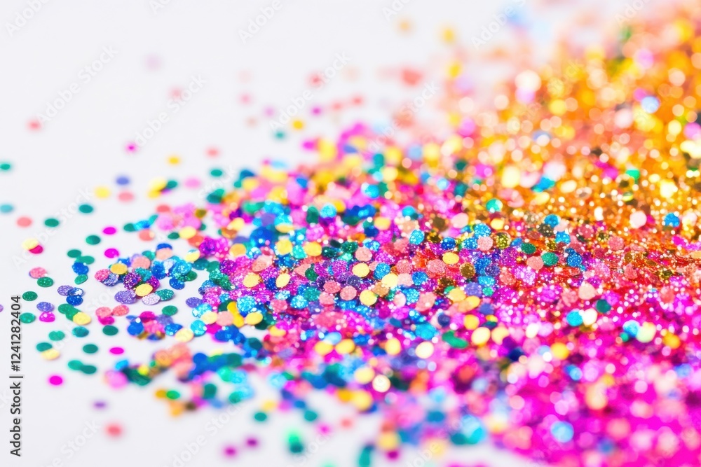 Poster elegant white backdrop featuring shimmering glitter and sparkling elements for festive designs and c