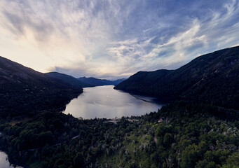 lake and mountains