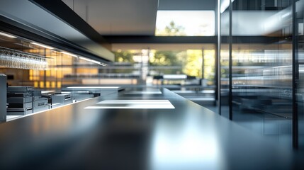 Obraz premium Modern Minimalist Kitchen Interior with Natural Light Setting