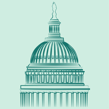 US Capitol Line Art