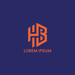 Fototapeta premium HB Monogram Logo Icon Design