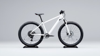 White mountain bike studio shot, clean background