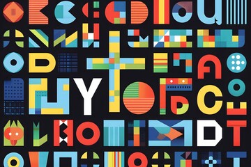 Illustration of Dot Fonts: These are becoming popular for their retro appeal, combining modern high-quality graphics with 8-bit pixel-style elements, giving a nod to early web design. Ai Generate.

