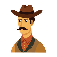 Rodeo Horse Rider Vector Illustration ? Cowboy Hat Clipart & Line Art Design.eps