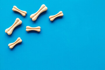 Dog treats - chew bones for cleaning teeth, top view