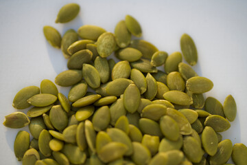 Closeup of pumpkin seeds
