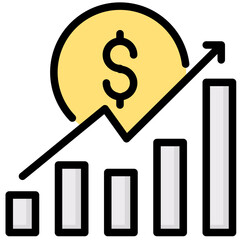 profit growth vector filled outline icon