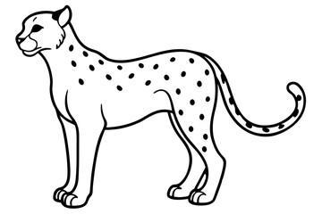 One-Line Cheetah Elegant Vector Design