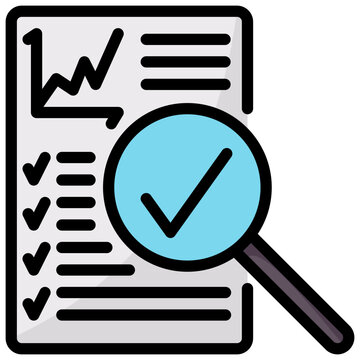 document analysis with magnifying glass clip art preview