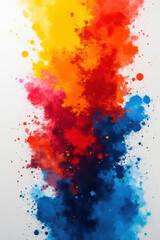 Fototapeta premium Vibrant abstract explosion of colors in red, orange, blue, and yellow