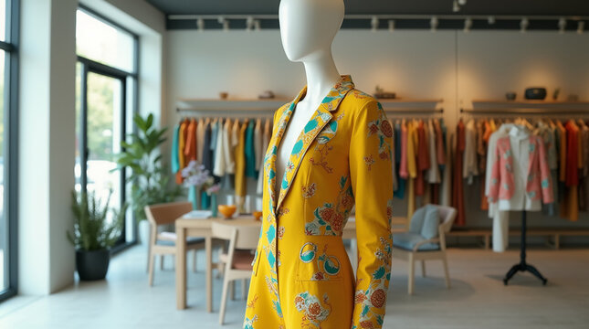 annequin displayed in a store with fashionable clothes