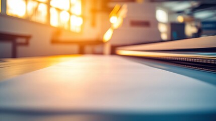 Soft Glowing Light Over Paper on a Table in a Modern Workspace