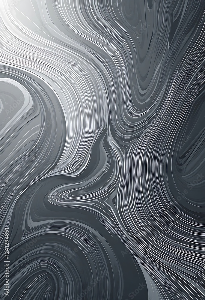 Poster abstract grayscale swirling lines pattern design